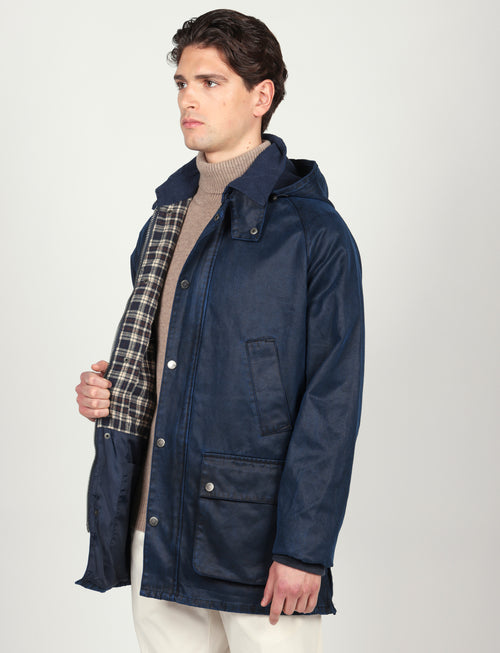 Giaccone tecnico con cappuccio |Colore:Blu
