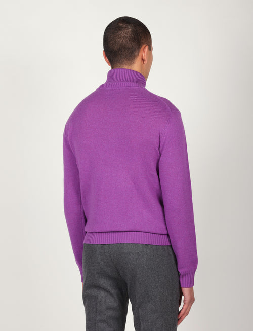 Dolcevita tinta unita in lana lambswool |Colore:Viola