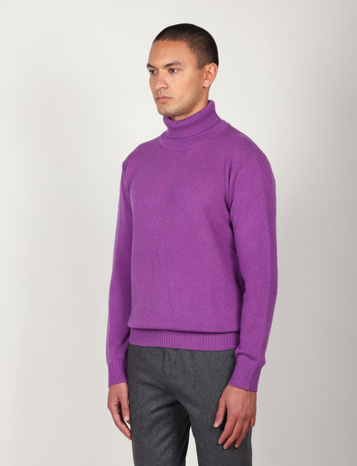 Dolcevita tinta unita in lana lambswool |Colore:Viola