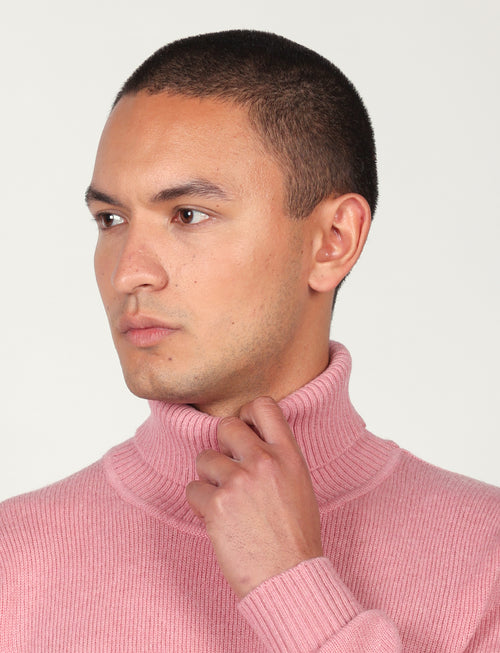 Dolcevita tinta unita in lana lambswool |Colore:Rosa
