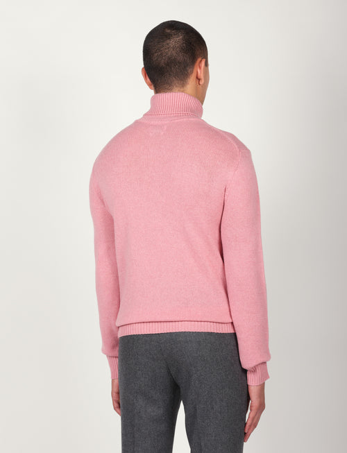Dolcevita tinta unita in lana lambswool |Colore:Rosa