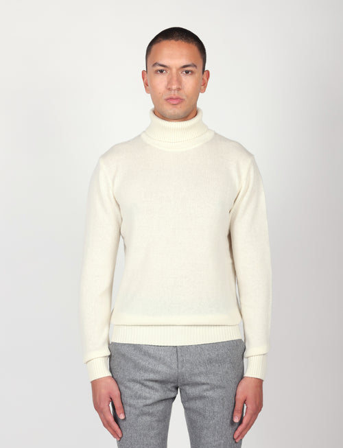 Dolcevita tinta unita in lana lambswool |Colore:Panna