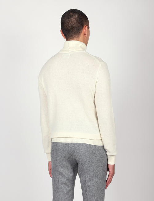 Dolcevita tinta unita in lana lambswool |Colore:Panna