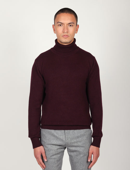 Dolcevita tinta unita in lana lambswool |Colore:Bordo