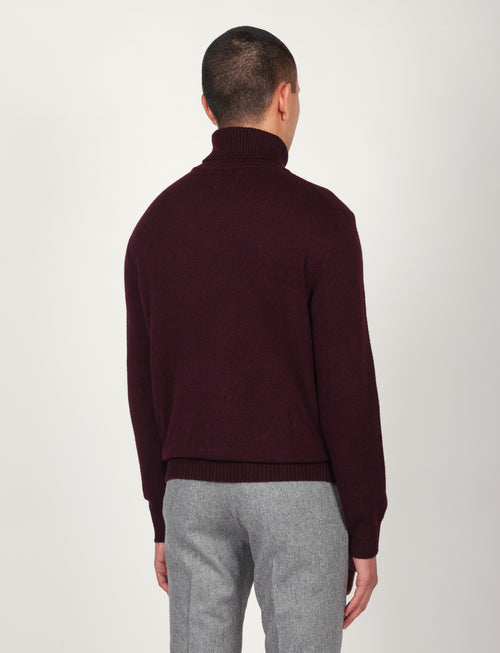 Dolcevita tinta unita in lana lambswool |Colore:Bordo