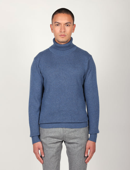 Dolcevita tinta unita in lana lambswool |Colore:Azzurro