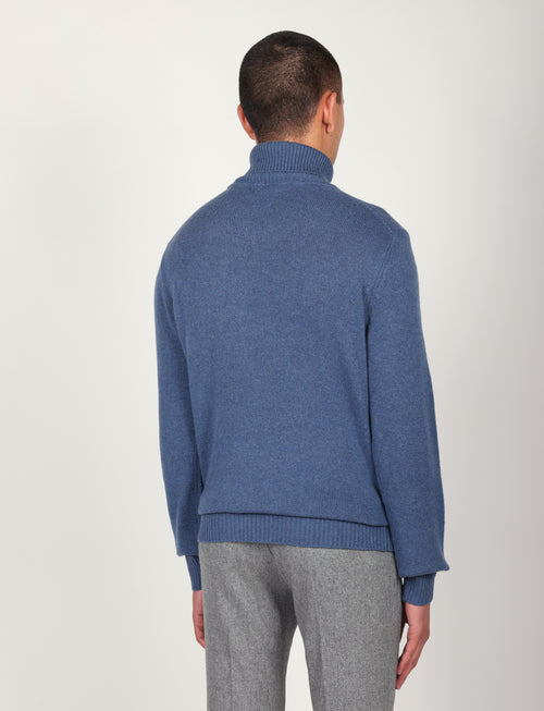 Dolcevita tinta unita in lana lambswool |Colore:Azzurro