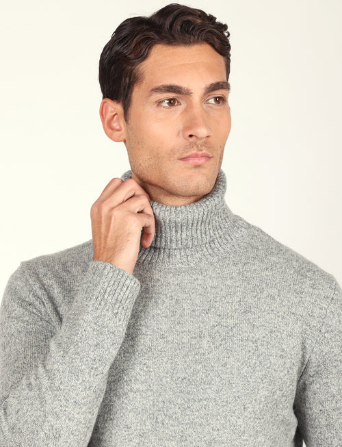 Dolcevita in lambswool moulinè |Colore:Grigio