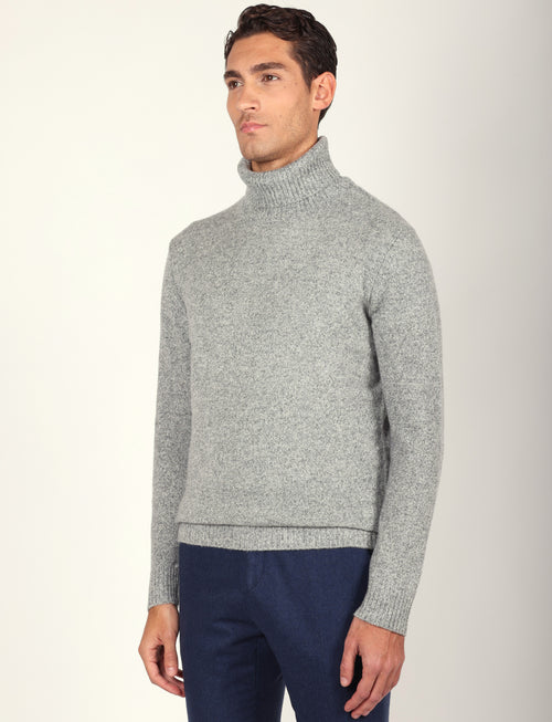 Dolcevita in lambswool moulinè |Colore:Grigio