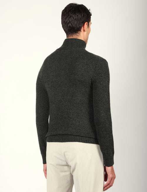 Dolcevita in lambswool moulinè |Colore:Verde bosco