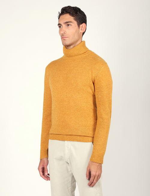 Dolcevita in lambswool moulinè |Colore:Ocra