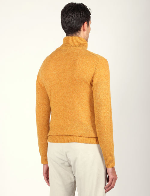 Dolcevita in lambswool moulinè |Colore:Ocra