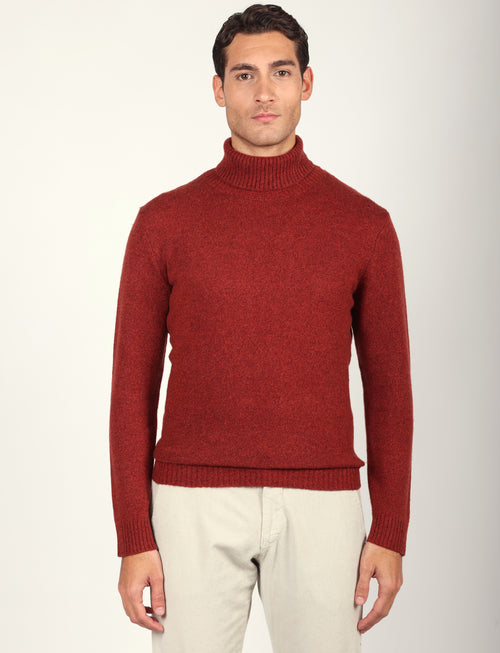Dolcevita in lambswool moulinè |Colore:Coccio
