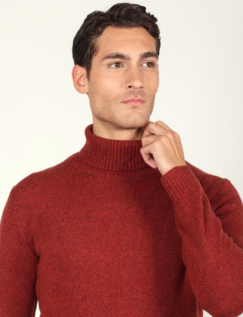 Dolcevita in lambswool moulinè |Colore:Coccio
