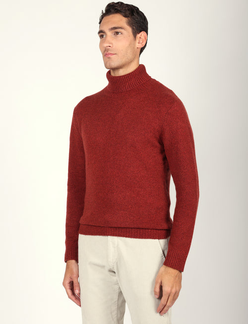 Dolcevita in lambswool moulinè |Colore:Coccio