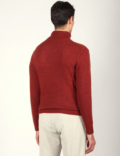 Dolcevita in lambswool moulinè |Colore:Coccio