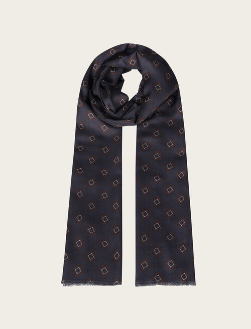 Sciarpa fantasia geometrica a rombi |Colore:Blu