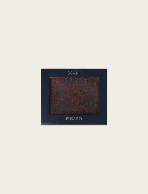 Sciarp fantasia paisley in tessuto fluido |Colore:Moro