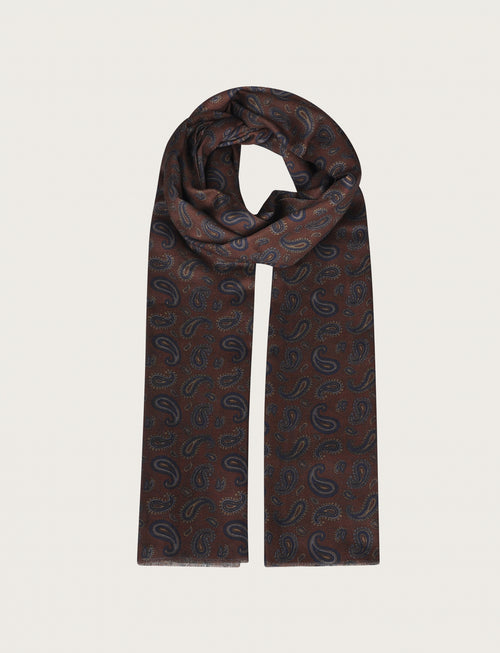 Sciarp fantasia paisley in tessuto fluido |Colore:Moro