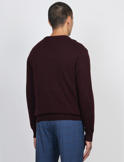Maglia a scollo a v in lambswool |Colore:Bordo