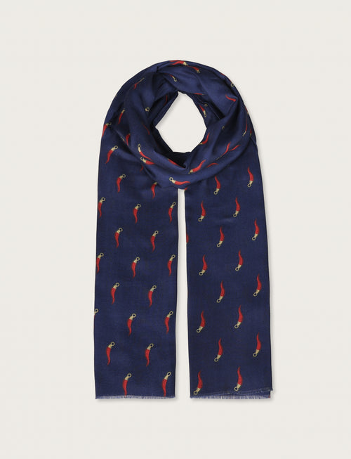 Sciarpa fantasia cornetto napoletano |Colore:Blu