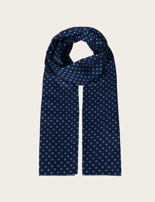 Sciarpa fantasia micro pois regolari|Colore:Avio