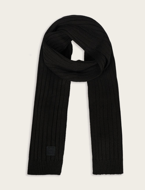 Sciarpa a coste in maglia|Colore:Nero