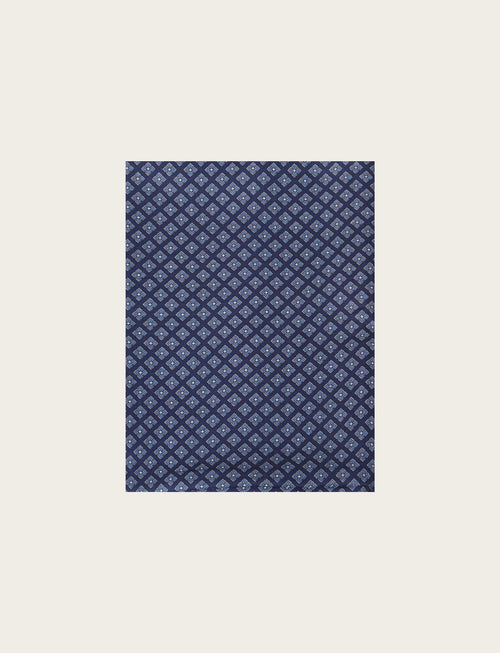 Sciarpa micro fantasia geometrica a rombi |Colore:Avio