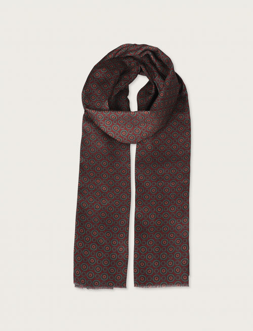 Sciarpa fantasia geometrica a micro rosoni|Colore:Bordo