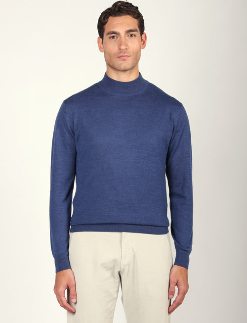 Lupetto in lana merinos|Colore:Avio