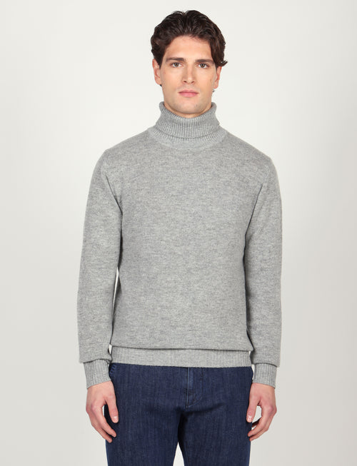 Dolcevita tinta unita in lana lambswool |Colore:Grigio medio
