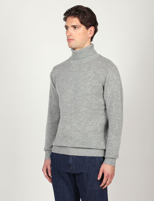 Dolcevita tinta unita in lana lambswool |Colore:Grigio medio