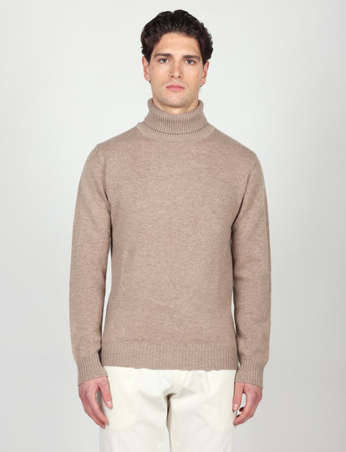 Dolcevita tinta unita in lana lambswool |Colore:Beige