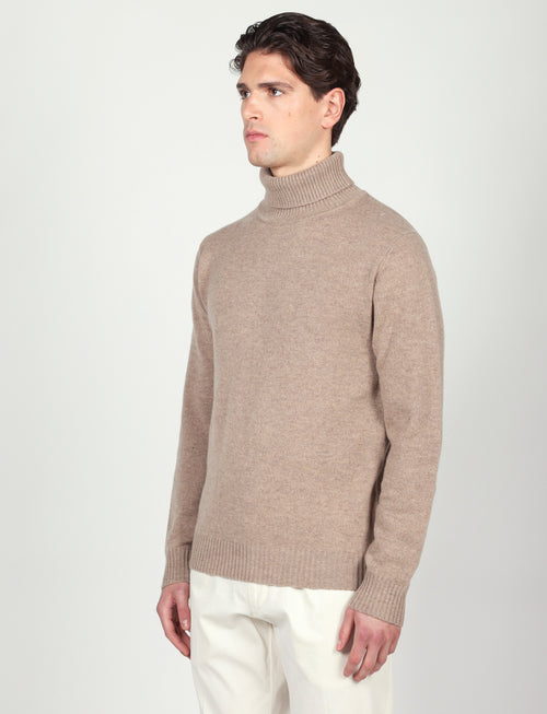 Dolcevita tinta unita in lana lambswool |Colore:Beige