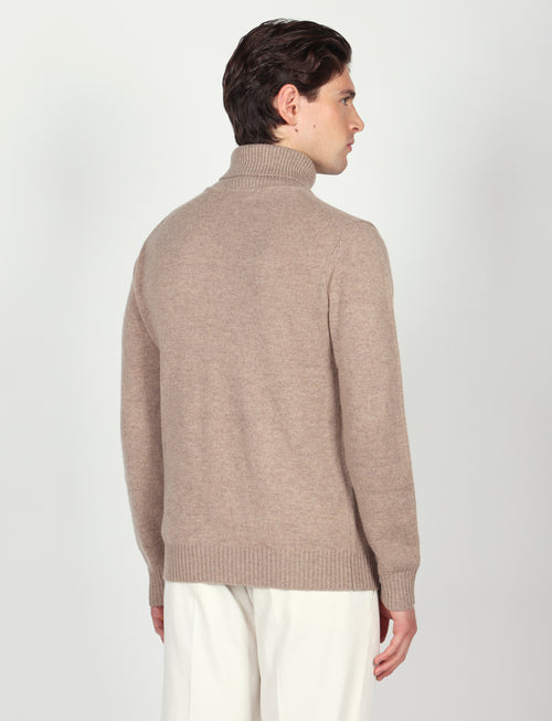 Dolcevita tinta unita in lana lambswool |Colore:Beige