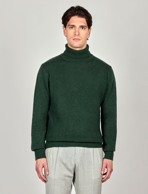Dolcevita tinta unita in lana lambswool |Colore:Verde inglese