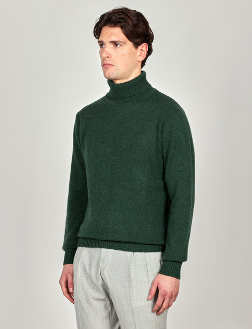 Dolcevita tinta unita in lana lambswool |Colore:Verde inglese
