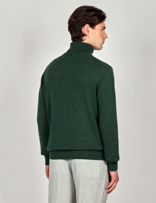 Dolcevita tinta unita in lana lambswool |Colore:Verde inglese