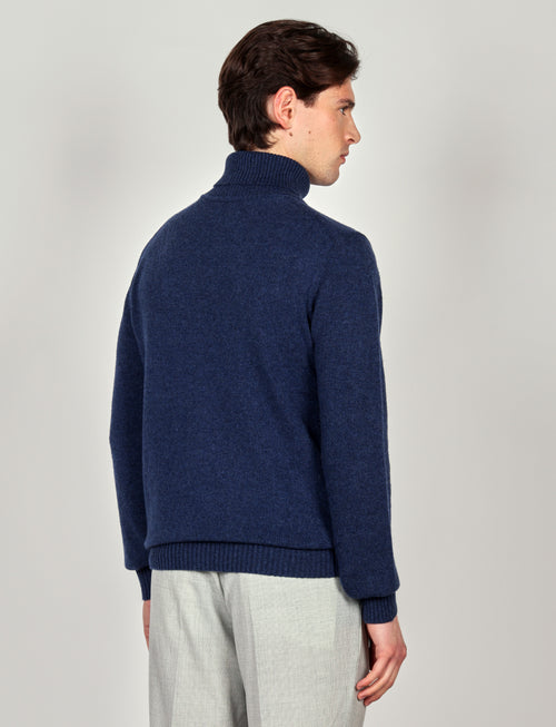 Dolcevita tinta unita in lana lambswool |Colore:Bluette