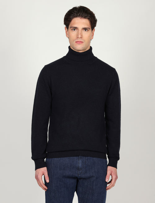 Dolcevita tinta unita in lana lambswool |Colore:Blu