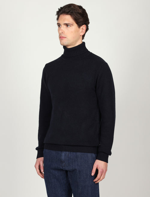 Dolcevita tinta unita in lana lambswool |Colore:Blu