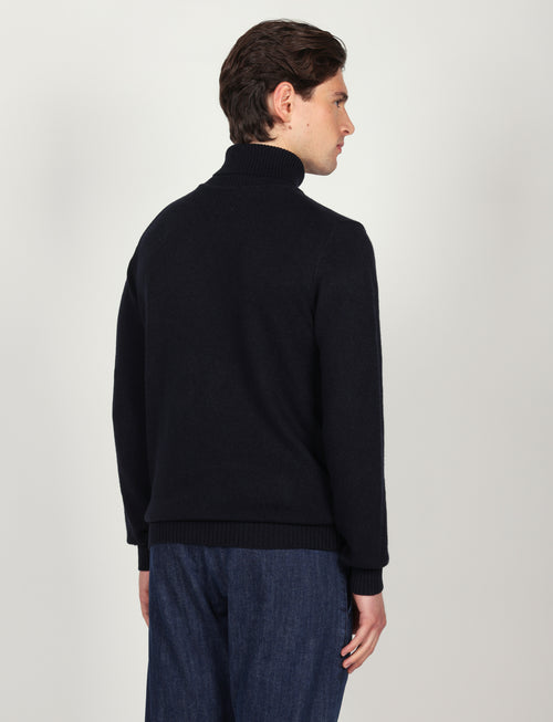 Dolcevita tinta unita in lana lambswool |Colore:Blu
