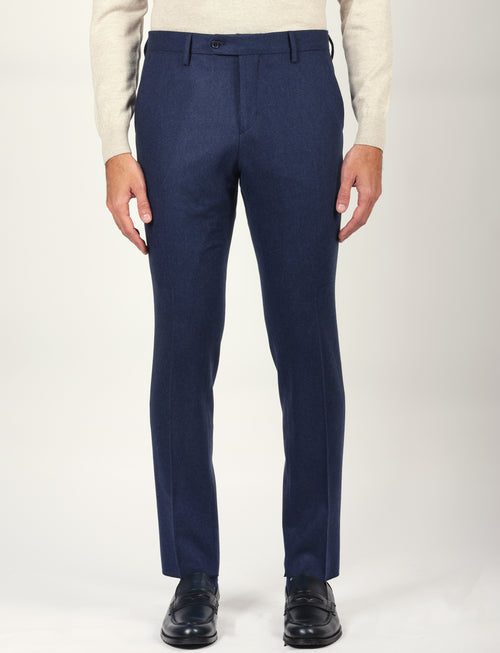 Pantaloni in flanella di lana |Colore:Avio