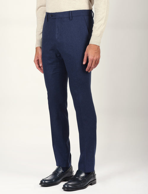Pantaloni in flanella di lana |Colore:Avio