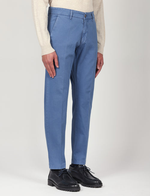 Pantaloni in twill di cotone |Colore:Avio
