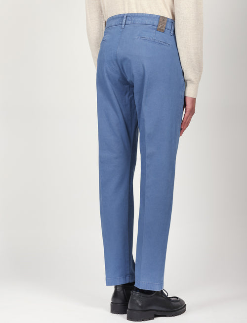 Pantaloni in twill di cotone |Colore:Avio