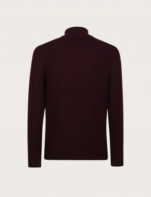 Maglia a mezza zip in lambswool |Colore:Bordo