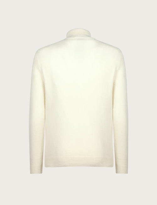 Maglia a mezza zip in lambswool |Colore:Panna