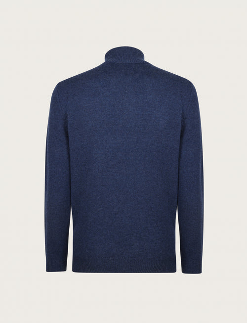 Maglia a mezza zip in lambswool |Colore:Bluette