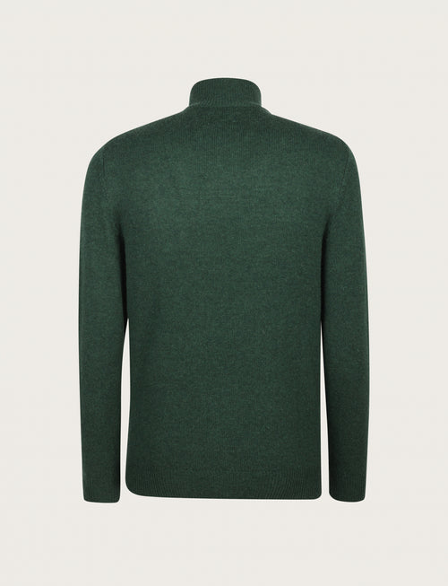 Maglia a mezza zip in lambswool |Colore:Verde inglese